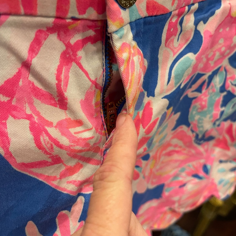 Lilly Pulitzer Pink and Blue Floral High Waist Shorts - Picture 4 of 11